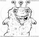 Ugly Alien Clipart Cartoon Coloring Vector Thoman Cory Outlined Royalty Clipartof Clip sketch template