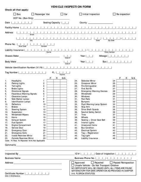 dot pre trip inspection form forms njenq resume examples