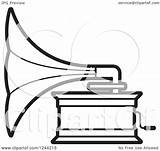Phonograph Clipart Gramophone Illustration Royalty Vector Lal Perera Regarding Notes sketch template