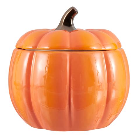 celebrate large halloween pumpkin cookie jar  removable lid