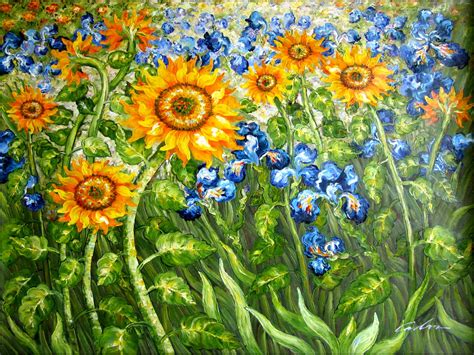 van gogh sunflowers  irises field repro ii hand painted oil painting