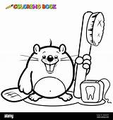 Beaver Toothbrush sketch template