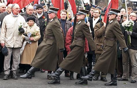 Supporters Of A Nazi Ss Division Formed During Ww2 March In Riga Latvia