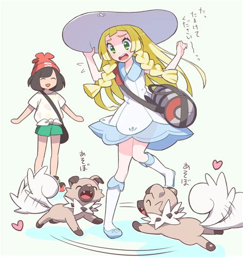 Lillie Selene And Rockruff Pokemon And 2 More Drawn By Kurochiroko