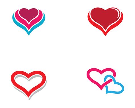 love heart logo set  vector art  vecteezy