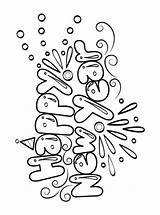 Happy Year Bubbles Coloring Fun Kids Nieuw Oud Votes sketch template