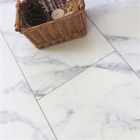 showhome white marble effect luxury vinyl flooring tile 2 16m² pack