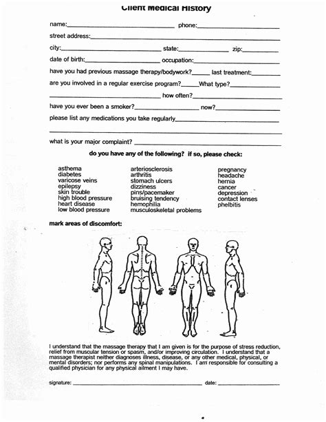 physical therapy intake form template