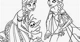 Elsa Coloring Anna Olaf Pages Frozen sketch template