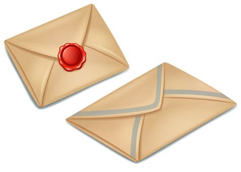 oude postpapier envelop verzegeld met rode lakzegel premium vector