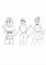 Hipster Princesses sketch template