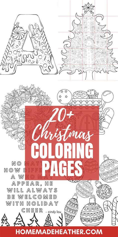 christmas coloring pages homemade heather