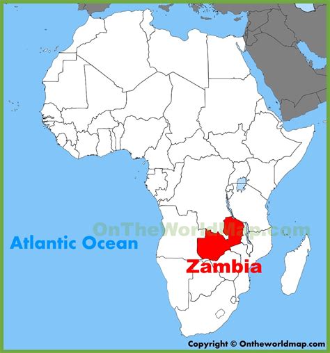 zambia location   africa map ontheworldmapcom