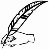 Pen Quill Clipart Writing Hand Feather Transparent Creazilla sketch template