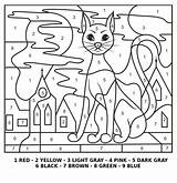 Kids Color Coloring Cat Number Halloween Numbers Pages Sheets Printable Printables Books Sheet Print Outs sketch template