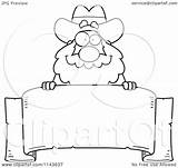 Miner Banner Cartoon Clipart Parchment Chubby Prospector Over Coloring Thoman Cory Outlined Vector sketch template