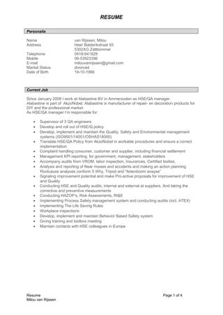 curriculum vitae mvr  uk