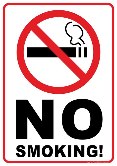 printable  smoking signs