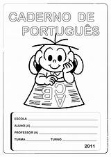 Caderno Colorir Imprimir Capas Turma Atividades Educação Portugues Alfabetização Mônica Pra Geometria Meninos sketch template