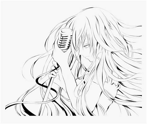 sad anime girl coloring page hd png  transparent png image
