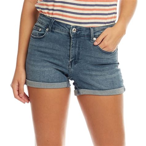 dames pearl denim short vervaagd denim