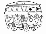 Coloring Pages Car Bus Cars Volkswagen Drawing Vw Mater Printable Van Sprint Sheriff Sheets Hippie Camper Print Colouring Color Remote sketch template