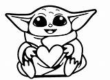 Yoda Grogu Draw sketch template