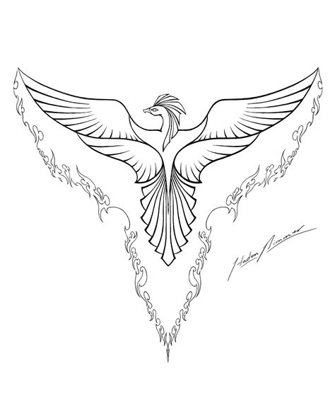 phoenix sketch february   colouring  art phoenix bird