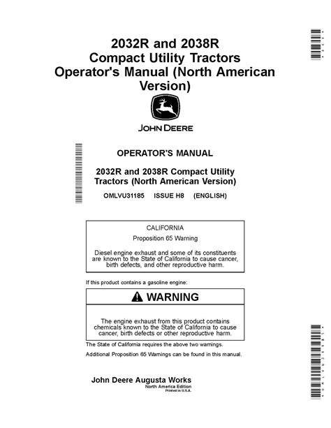 john deere   compact tractor  operators manual