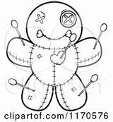 Doll Coloring Doo Voo Pages Clipart Voodoo Outlined Vector Cartoon Mad Template Thoman Cory Depressed Surprised Burning Scared Clipartof sketch template