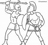 Gladiadores Lucha Gladiator Gladiatori Luta Lotta Colorare Grecia Disegno Pintar Acolore sketch template