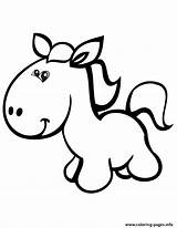 Horse Cartoon Coloring Template Pages Cute Pony Horses Printable Drawing Easy Templates Color Drawings Kids Clipart Print Animal Cliparts Clip sketch template