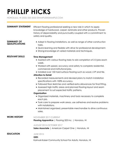 professional construction resume examples