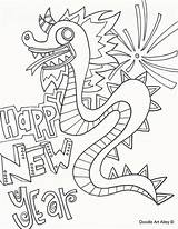 Chinese Year Coloring Pages Dragon Zodiac Drawing Printable Doodle Lunar Happy Sheets Color Number Template Cartoon Getdrawings Easy Alley Getcolorings sketch template