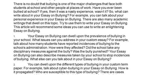 analytical essay essays  bullying