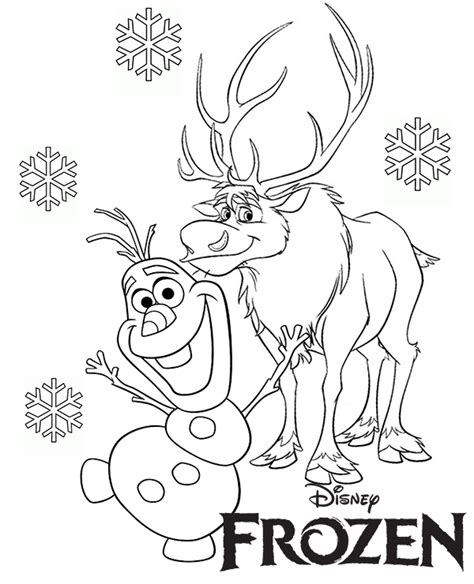 frozen coloring pages olaf  sven images