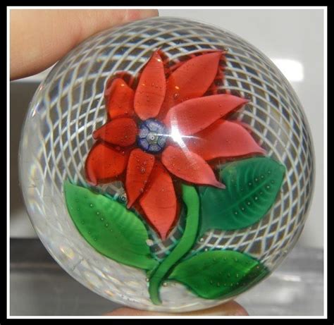 Rare Antique New England Glass Co Paperweight 1850 S Poinsettia On