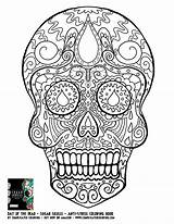 Coloring Skull Pages Sugar Adult Dead Muertos Dia Popular Los sketch template