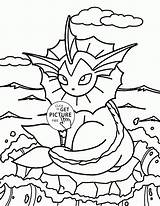 Coloring Pokemon Vaporeon Pages Characters Getdrawings Drawing Kids Discover sketch template