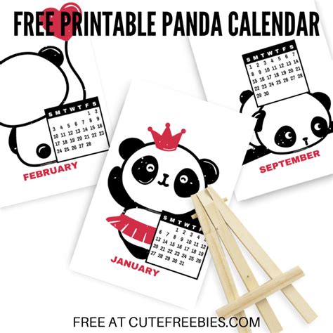 Cute Panda Calendar For 2019 Free Printable Cute Freebies For You