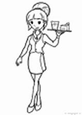 Occupations Gif Waitresses Waiters sketch template