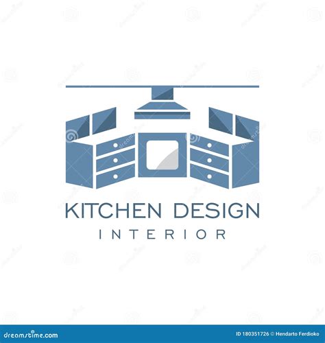 Furniture Kitchen Room Minimalist On White Background Logo Cartoon