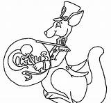 Kangaroo Drum Coloring Coloringcrew sketch template