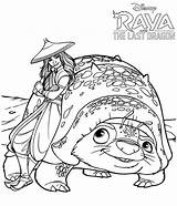 Raya Coloring Dragon Last Tuk Pages Sisu sketch template