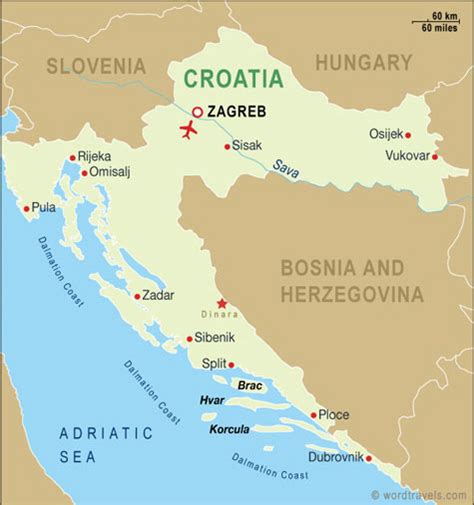 croatia map croatia travel maps  word travels