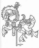 Carousel Caballos Pferde Carrusel Caballo Ausmalbilder Mandalas Animalitos Zentangle Imágenes Bordar Libros sketch template