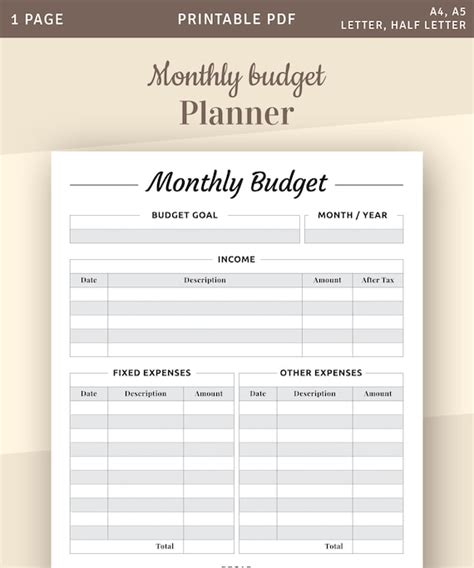 printable sample household budget master  template document