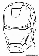 Man Coloring Iron Helmet Pages Marvel Avengers A4 Printable sketch template
