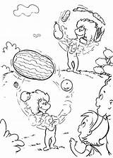 Coloring Thing Pages Two Cat Hat Fruits Sally Juggling Brother Front Her Color Seuss Dr Rocks Popular sketch template