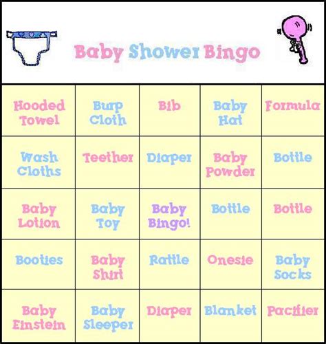 baby shower bingo  printable baby shower bingo cards